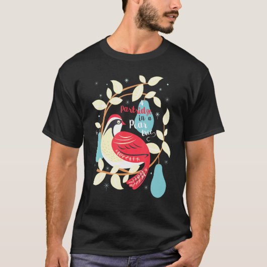 T-shirt Perdrix Dans Un Poirier 12 Jours Chanson De Noël M (Devant)
