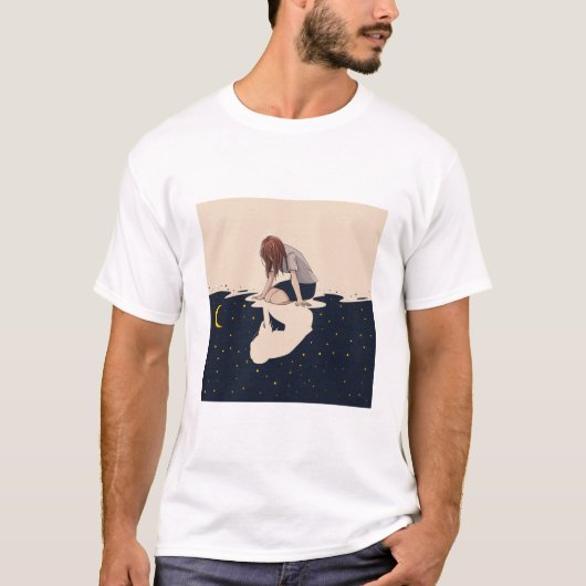T-shirt Perdu dans la réflexion. (Devant)
