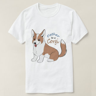 T-shirt Père à l'corgi rouge avec une queue