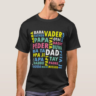 T-shirt Père dans différentes langues cadeau à papa
