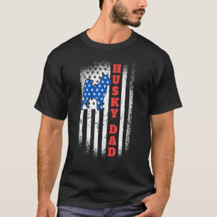 T-shirt Père de chien de traîneau Husky Papa Husky Musher