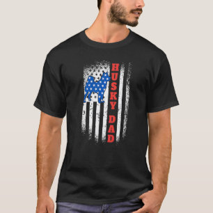 T-shirt Père de chien de traîneau Husky Papa Husky Musher