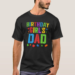 T-shirt Père de fille d'anniversaire Blocs maître construc