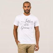T-shirt Père de la Groom fête de mariage de script moderne (Devant entier)