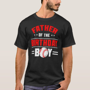 T-shirt Père De L'Anniversaire Garçon Baseball Thème Famil