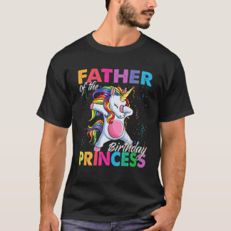 T-shirt Père De L'Anniversaire Princesse Fille Dabbing Uni