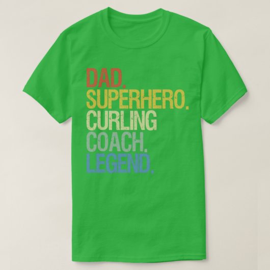 T-shirt père de l'entraîneur de curling (Design devant)