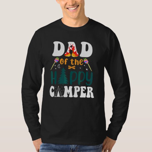 T-shirt Père De L'Heureux Camping Père Père Père (Devant)