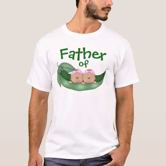 T-shirt Père des Filles jumelles (peau foncée) (Devant)