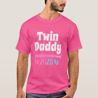 T-shirt Père des jumeaux TWIN PÈRE EST. 2025 Futur Père T