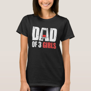 T-shirt Père Des Mens De 3 Filles Père Avec Trois Filles