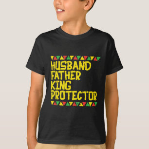 T-shirt Père du mari King Protector Kente Noir Africain
