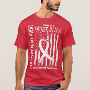 T-shirt Père Du Ruban Blanc En Droit Lung Cancer Sensibili
