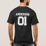T-shirt Père Enfant Fille Fille Sport Nom de l'équipe Corr<br><div class="desc">Conception personnalisable avec une équipe de sport ou un nom de famille avec un numéro pour les tenues assorties pour un père et un enfant. Trouvez une chemise enfant correspondante dans ma collection "Daddy and Me Matching Designs and Dad Gifts".</div>