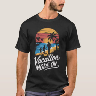 T-shirt Père et 2 fils vacances plage