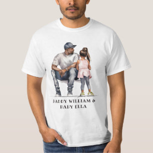 T-shirt Père et fille noirs personnalisées (6)