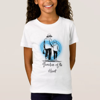 T-Shirt Père et fils ange gardien Art cœur bleu