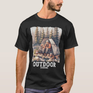 T-shirt Père et fils aventure de plein air Camping Pêche A