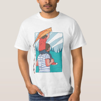 T-shirt père et fils et cerf-volant