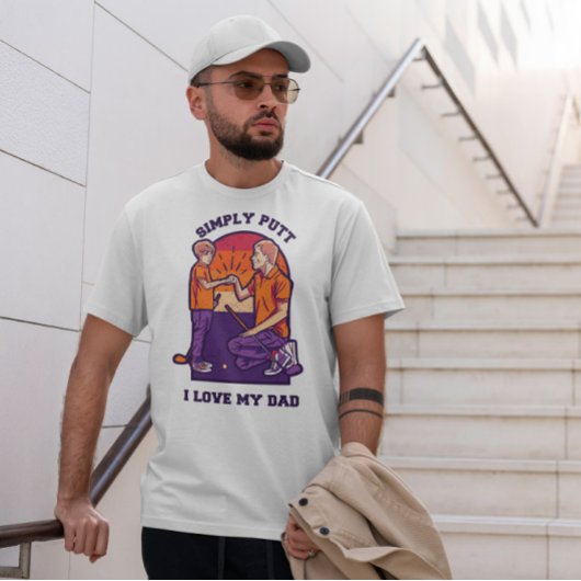 T-shirt Père Et Fils Jouant Au Golf