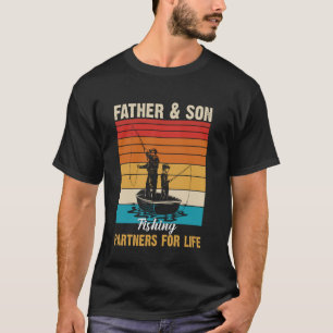 T-shirt Père et fils partenaires de pêche assortis Vintage