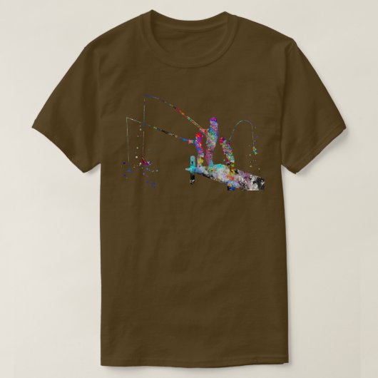T-shirt Père et fils pêchant (Design devant)