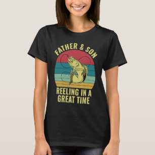 T-shirt Père et fils pêchant avec Papa pêche Papa