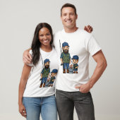 T-shirt Père et fils pêchant ensemble (Unisexe)