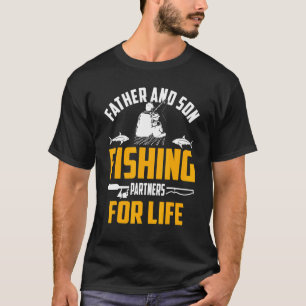 T-shirt Père et fils pêchant Partenaire pour la vie Fête d