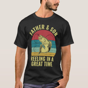 T-shirt Père et Fils Pêcher avec papa Pêche papa