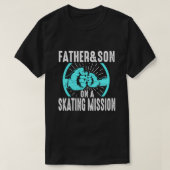 T-shirt Père et Fils Skateboard Skater Skater Papa Cadeau (Design devant)