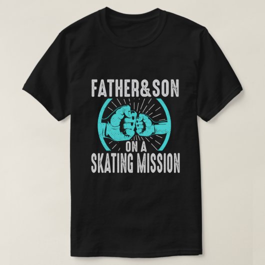 T-shirt Père et Fils Skateboard Skater Skater Papa Cadeau (Design devant)