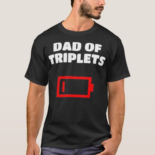 T-shirt Père Fatigué De Triplets Père Avec Triplet Baby (Devant)