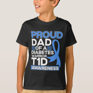 T-shirt Père Fière D'Un Guerrier Du Diabète T1D Type De Se