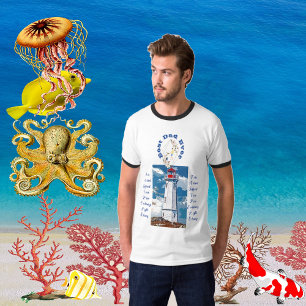 T-shirt Père Fille Bond Phare Meilleur Papa Jamais Bleu