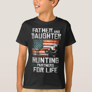 T-shirt Père Fille Partenaires De Chasse Drapeau Américain