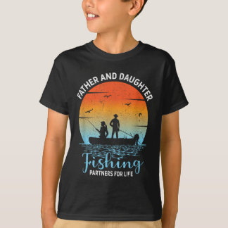 T-shirt Père Fille Partenaires de Pêche Mignon Papa Fille