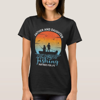 T-shirt Père Fille Partenaires de pêche Mignon Papa Fille