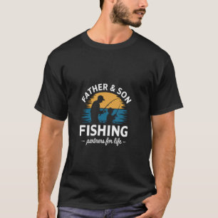 T-shirt Père Fils Partenaires de pêche pour la vie Rétro a