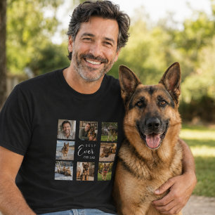 T-shirt Père GSD papa collage de photos noir