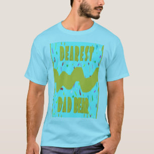 T-shirt Père le plus cher Ours fun design med bleu moutard
