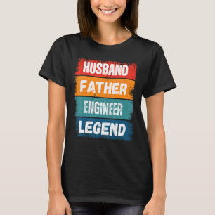 T-shirt Père Mari ENGINEER Légende Fier Papa Retro Pa