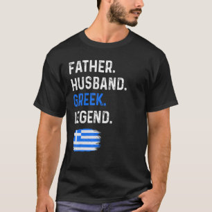 T-shirt Père Mari Légende grecque Fier Papa Grèce Drapeau