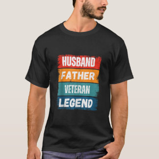 T-shirt Père Mari VÉTÉRAN Légende Fier Papa Drôle Retr