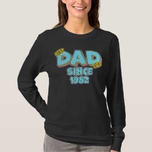 T-shirt Père Meilleur Papa Depuis 1982 Super Papa