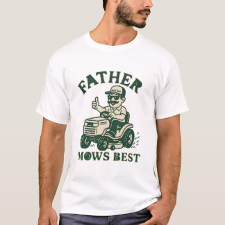 T-shirt Père Mows Meilleur Amusant Soin de pelouse Retro M