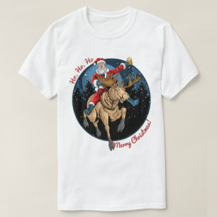 T-shirt Père Noël À cheval Sur Une Oie