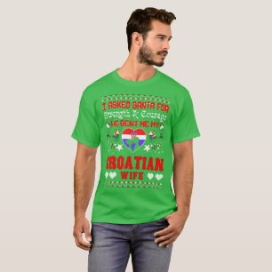 T-shirt Père Noël a envoyé à Noël croate d'épouse le