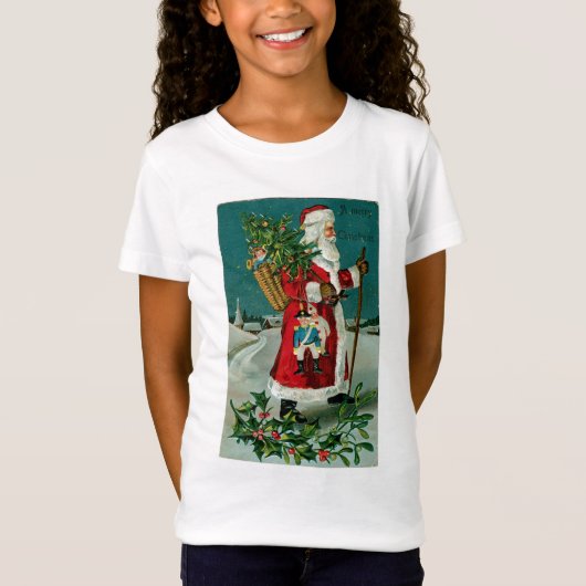 T-Shirt Père Noël à pied (Devant)