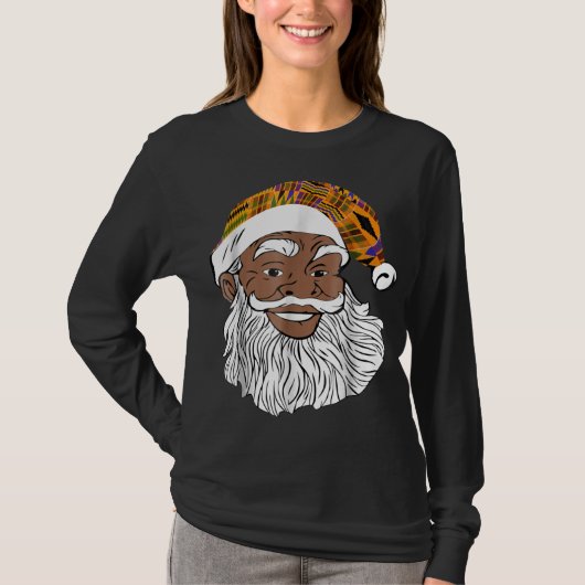 T-shirt Père Noël Africain Kente Casquette Funny Christ Af (Devant)